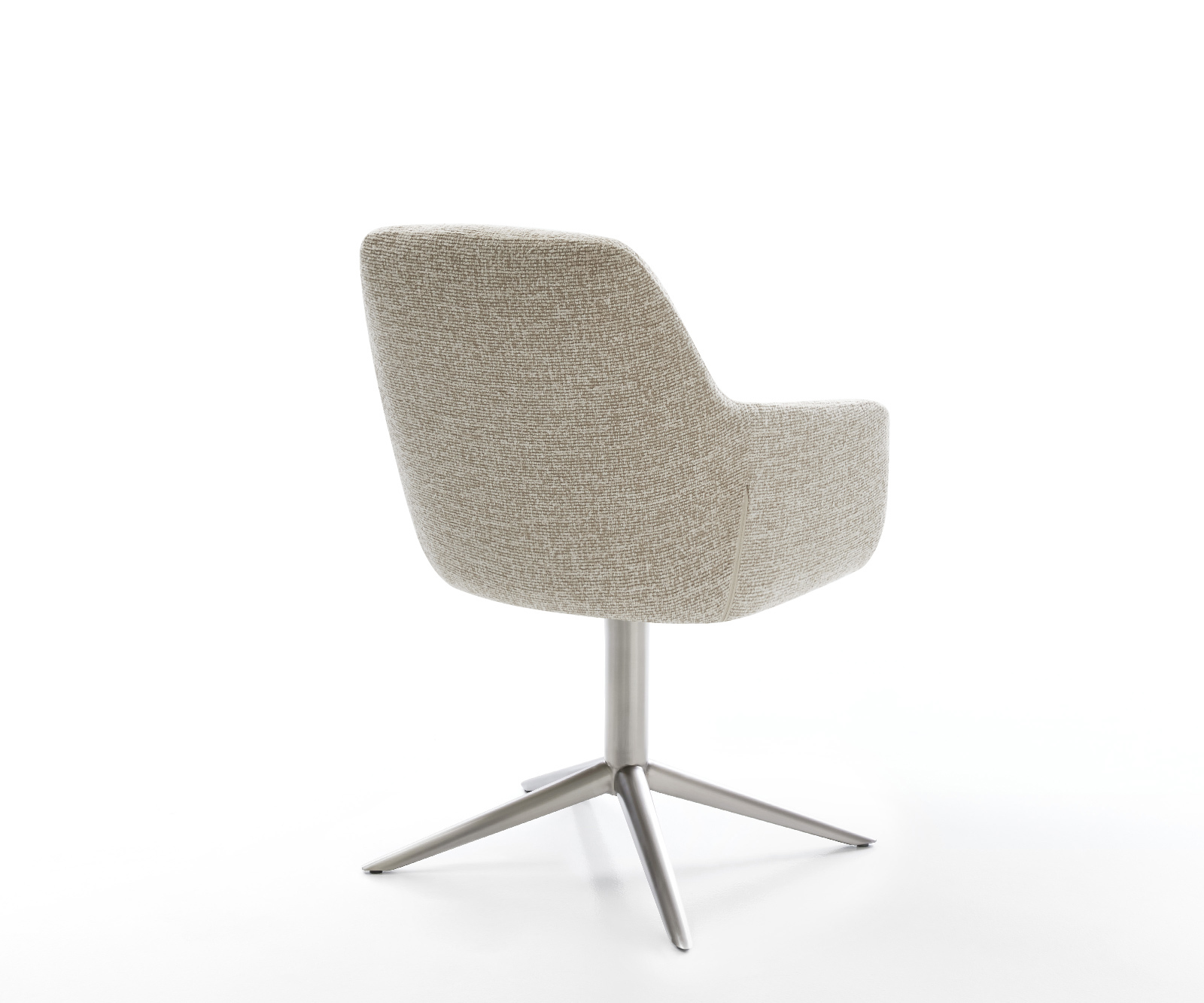 Jídelní židle Pejo-Flex tkanina Měkký béžová křížová podnož nerezová ocel 360° otočný houpací funkce taštičkové pružiny - Obrázek 5