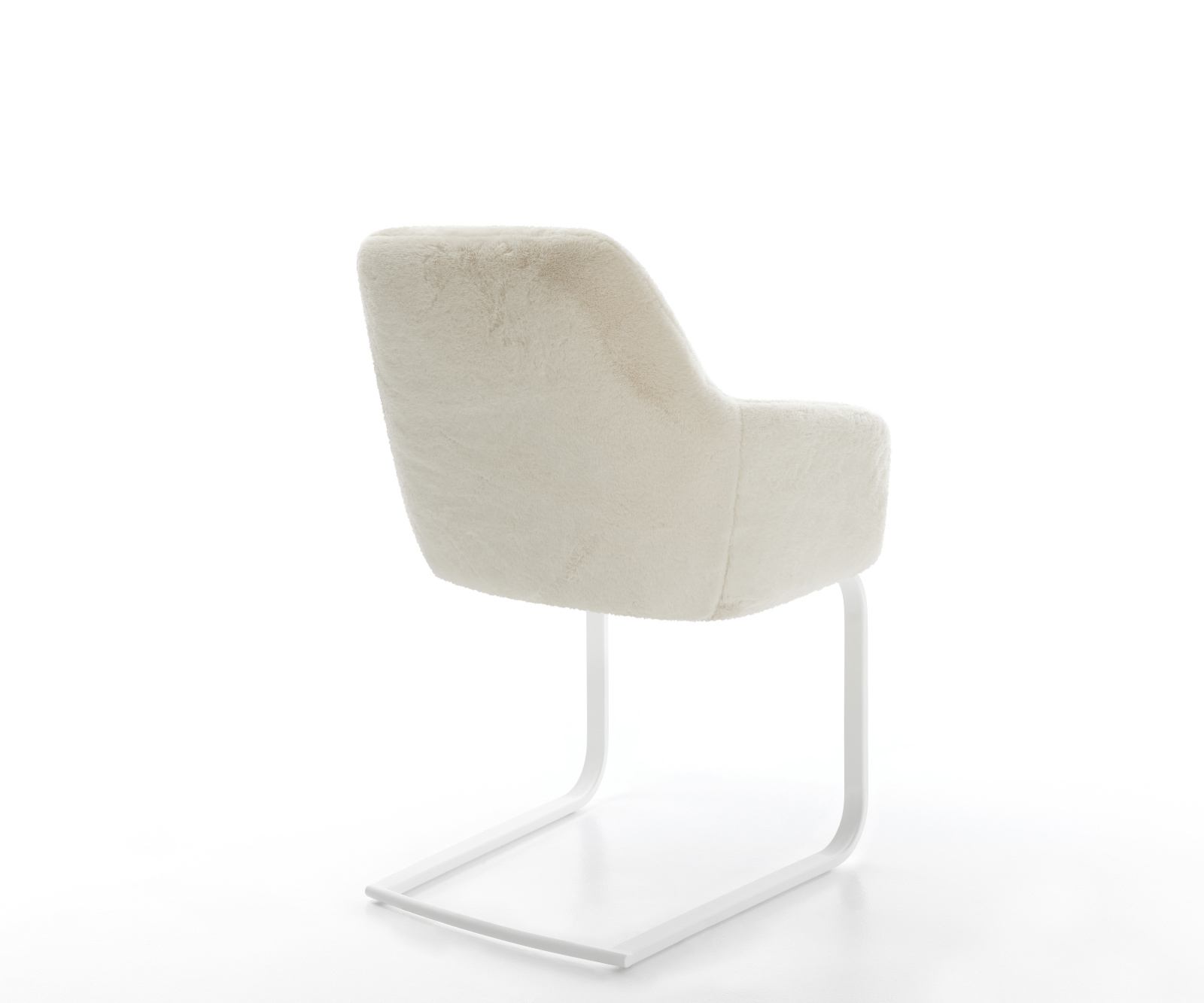 Jídelní židle Pejo-Flex plyšový manšestr krémová bílá konzolová podnož plochá bílá taštičkové pružiny - Obrázek 5