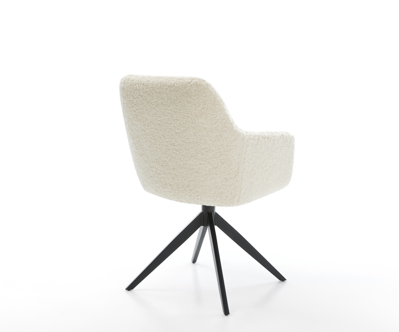 Jídelní židle Pejo-Flex plyšový manšestr béžová křížová podnož široká černá 360° otočný houpací funkce taštičkové pružiny - Obrázek 5