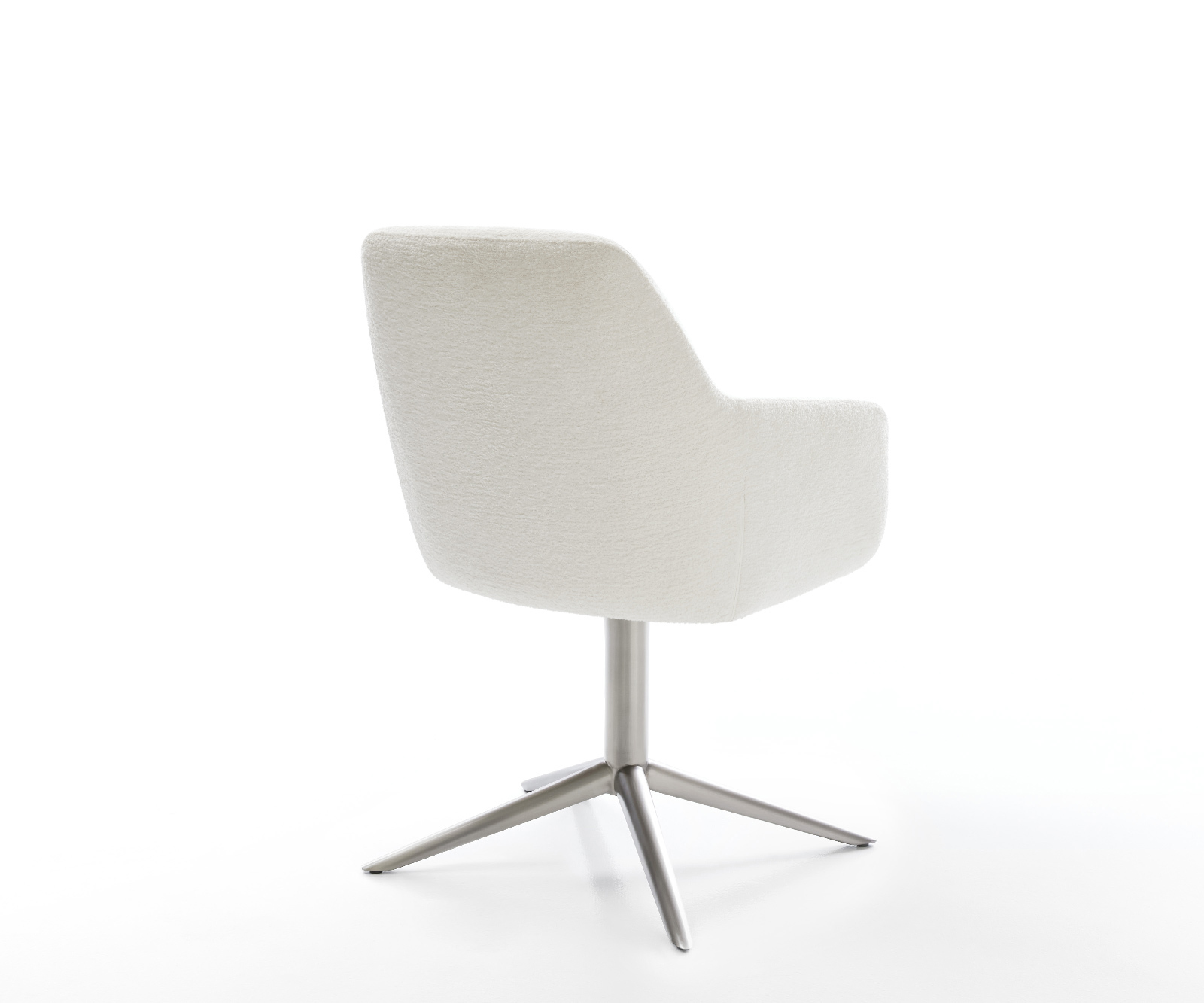 Jídelní židle Pejo-Flex bouclé měkký béžová podnož křížová nerezová ocel 360° otočný houpací funkce taštičkové pružiny - Obrázek 5