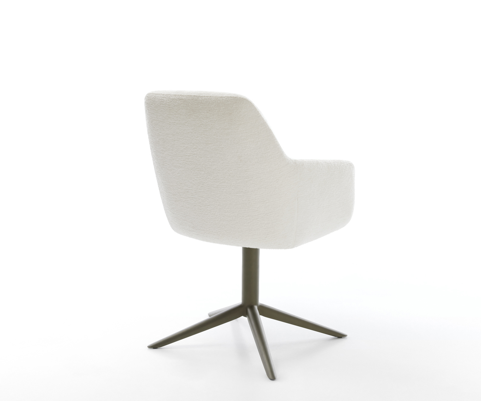 Jídelní židle Pejo-Flex bouclé měkký béžová podnož křížová titanová barva 360° otočný houpací funkce taštičkové pružiny - Obrázek 5