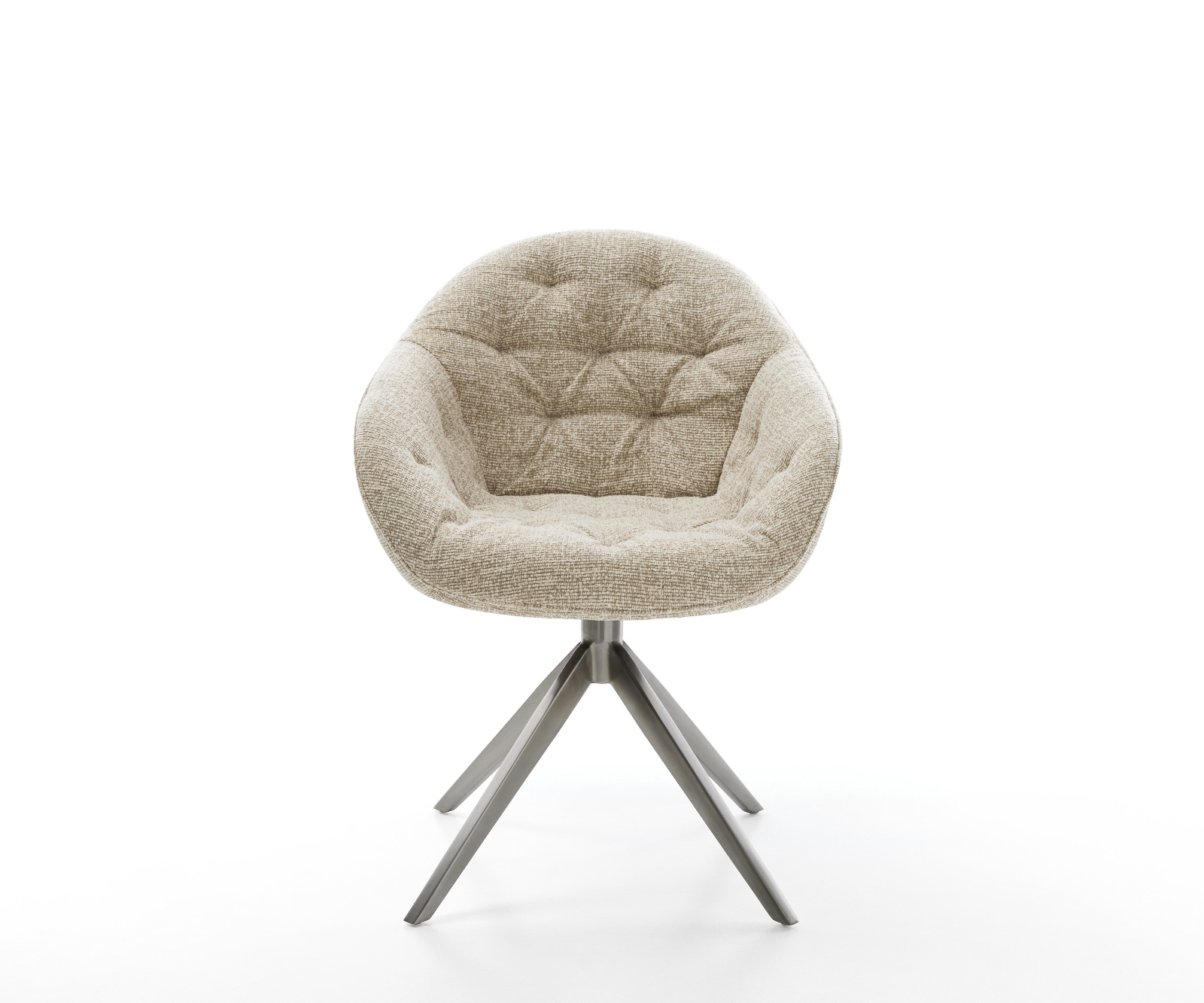 Jídelní židle Gaio-Flex látka Měkký béžová křížová podnož široká grafitová 360° otočný houpací funkce - Obrázek 2