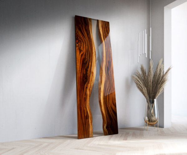 Desková deska Suar 270 cm epoxid průhledný unikát č. 22115