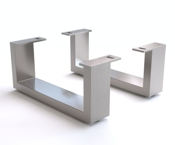 Podnož zkosená 12,5 cm nerezová ocel kartáčovaná pro skříňový nábytek hloubky 40 cm (2 ks)