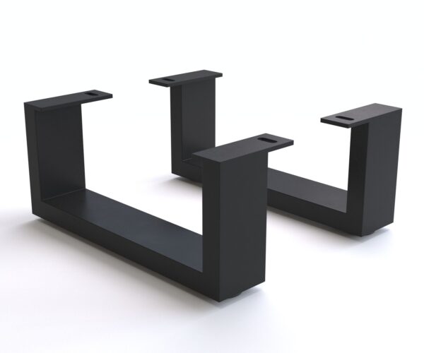 Podnož zkosená 12,5 cm kov černá pro skříň hloubky 40 cm (2ks sada)