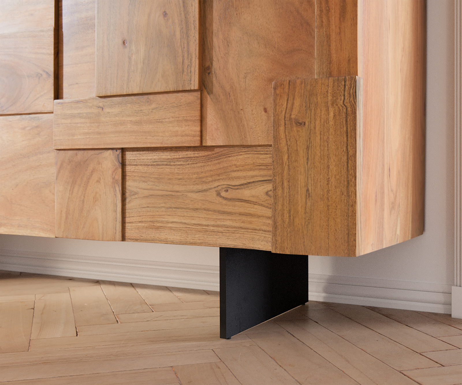 Podnož závěsná 15 cm kov černá pro skříňový nábytek hloubky 40 cm (2 ks) - Obrázek 2