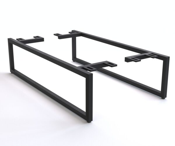 Podnož zkosená úzká 20 cm kov černá pro skříň hloubky 60 cm (2 ks)