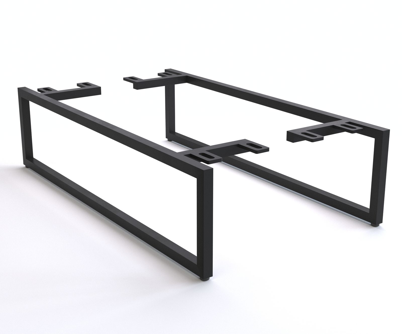 Podnož zkosená úzká 20 cm kov černá pro skříň hloubky 60 cm (2 ks)