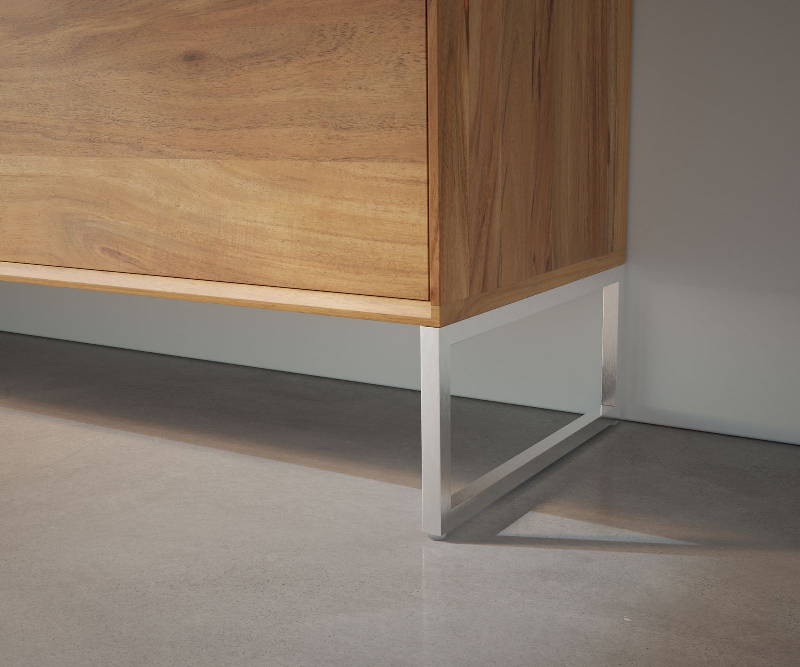 Podnož zkosená úzká 15 cm nerezová ocel kartáčovaná pro skříňová nábytek hloubky 35 cm (2ks sada) - Obrázek 2