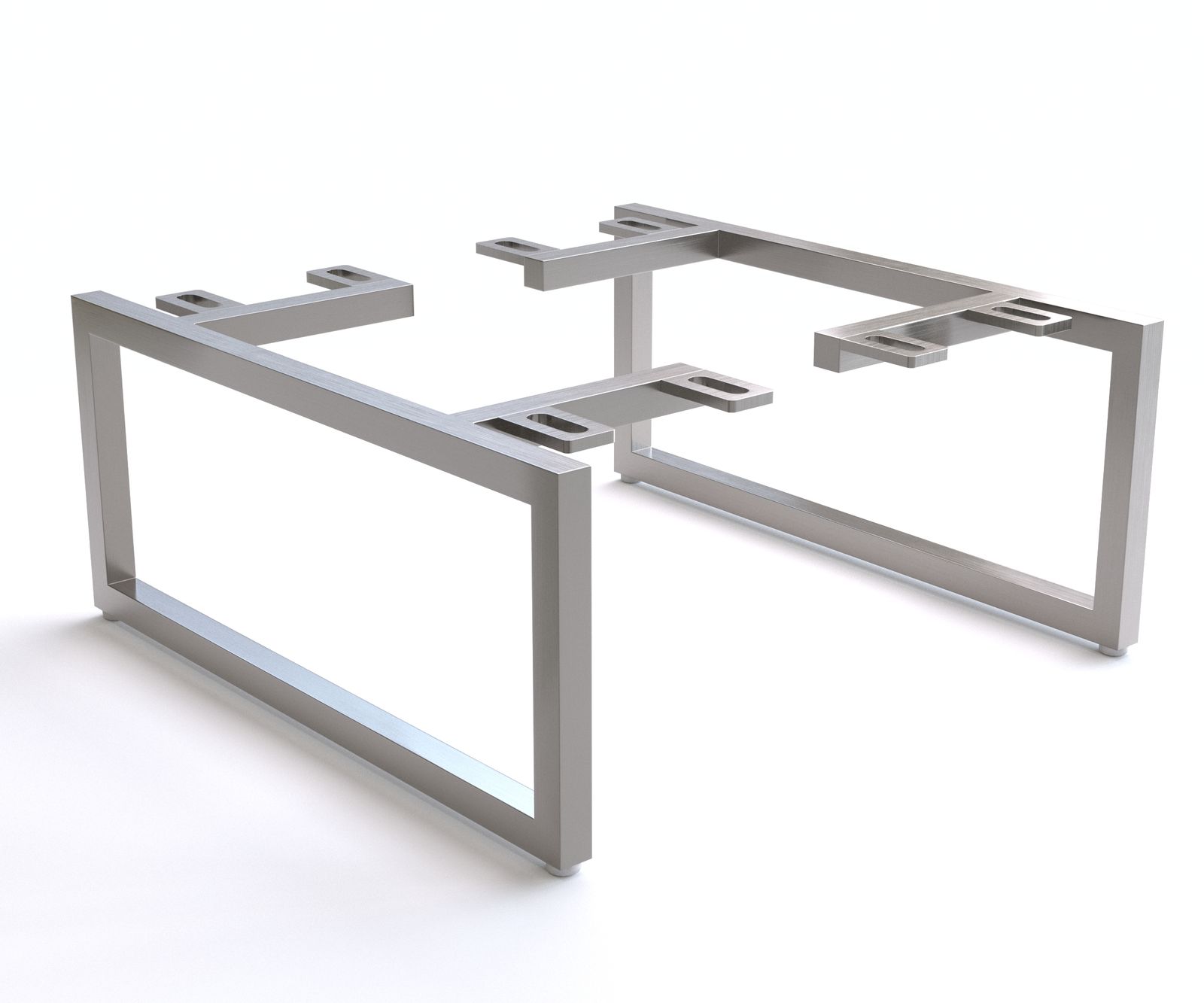 Podnož zkosená úzká 15 cm nerezová ocel kartáčovaná pro skříňová nábytek hloubky 35 cm (2ks sada)