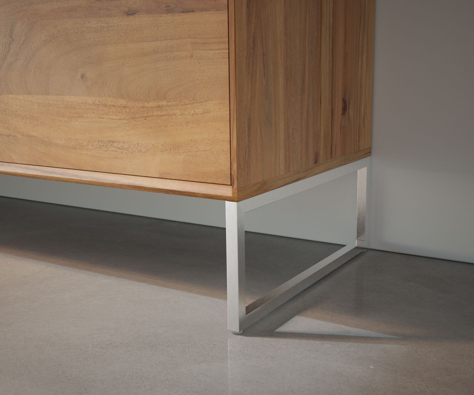 Podnož zkosená úzká 15 cm nerezová ocel kartáčovaná pro skříňový nábytek hloubky 40 cm (2 ks) - Obrázek 2