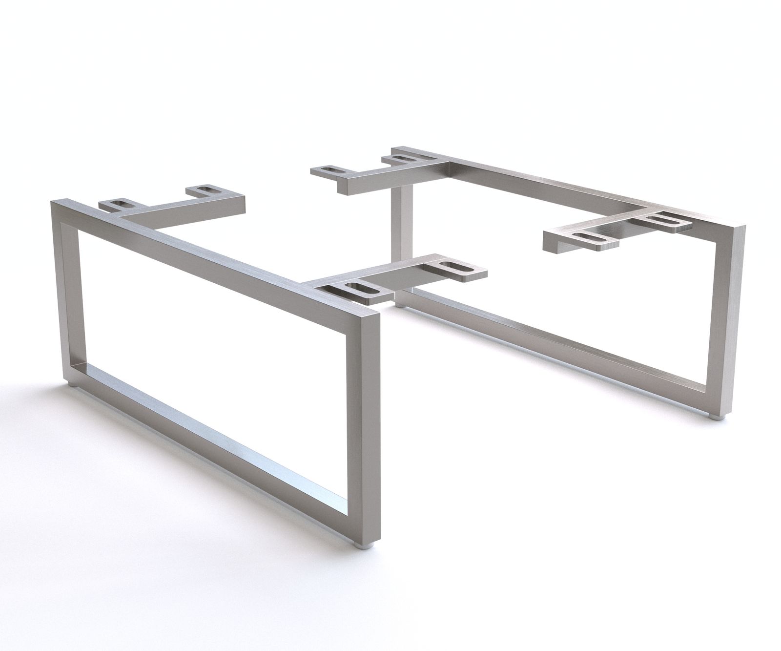 Podnož zkosená úzká 15 cm nerezová ocel kartáčovaná pro skříňový nábytek hloubky 40 cm (2 ks)