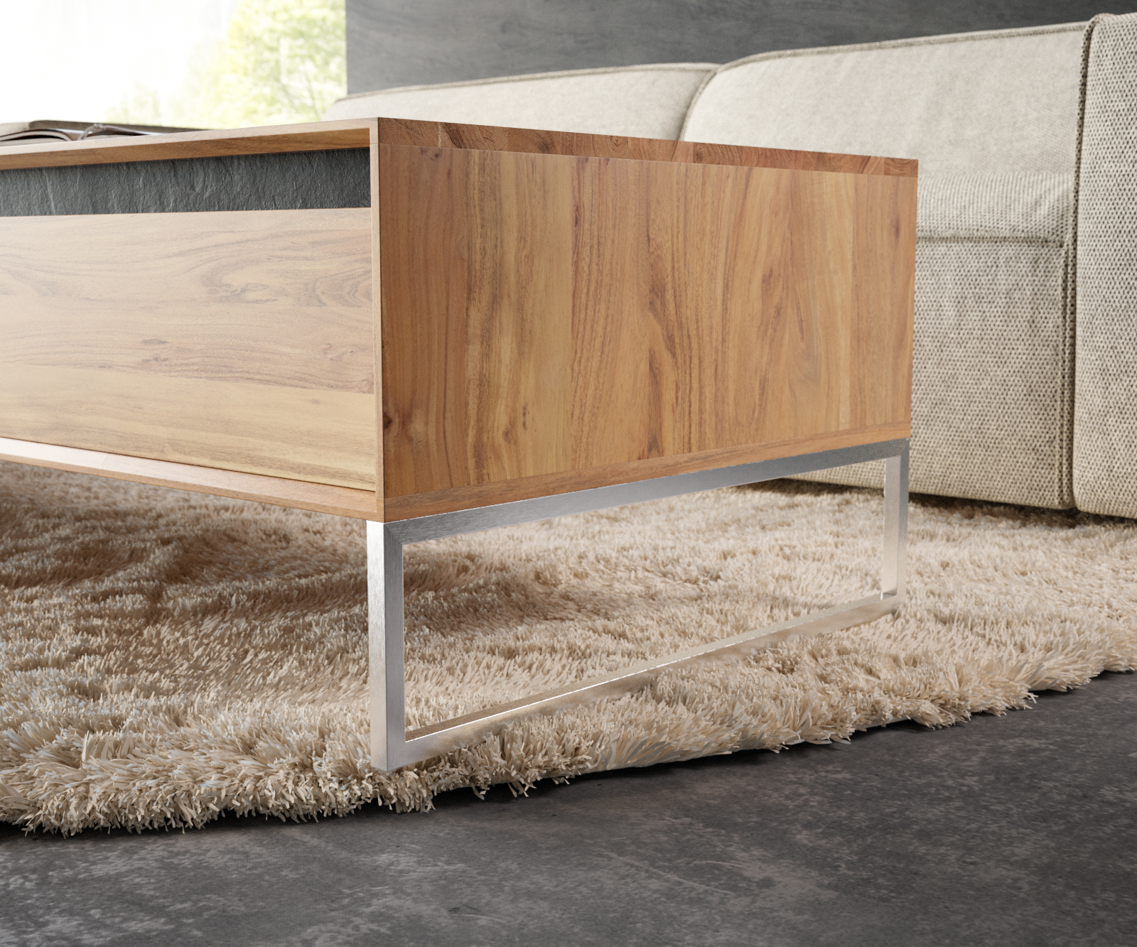 Podnož zkosená úzká 20 cm nerezová ocel kartáčovaná pro skříňový nábytek hloubky 60 cm (2 ks) - Obrázek 2