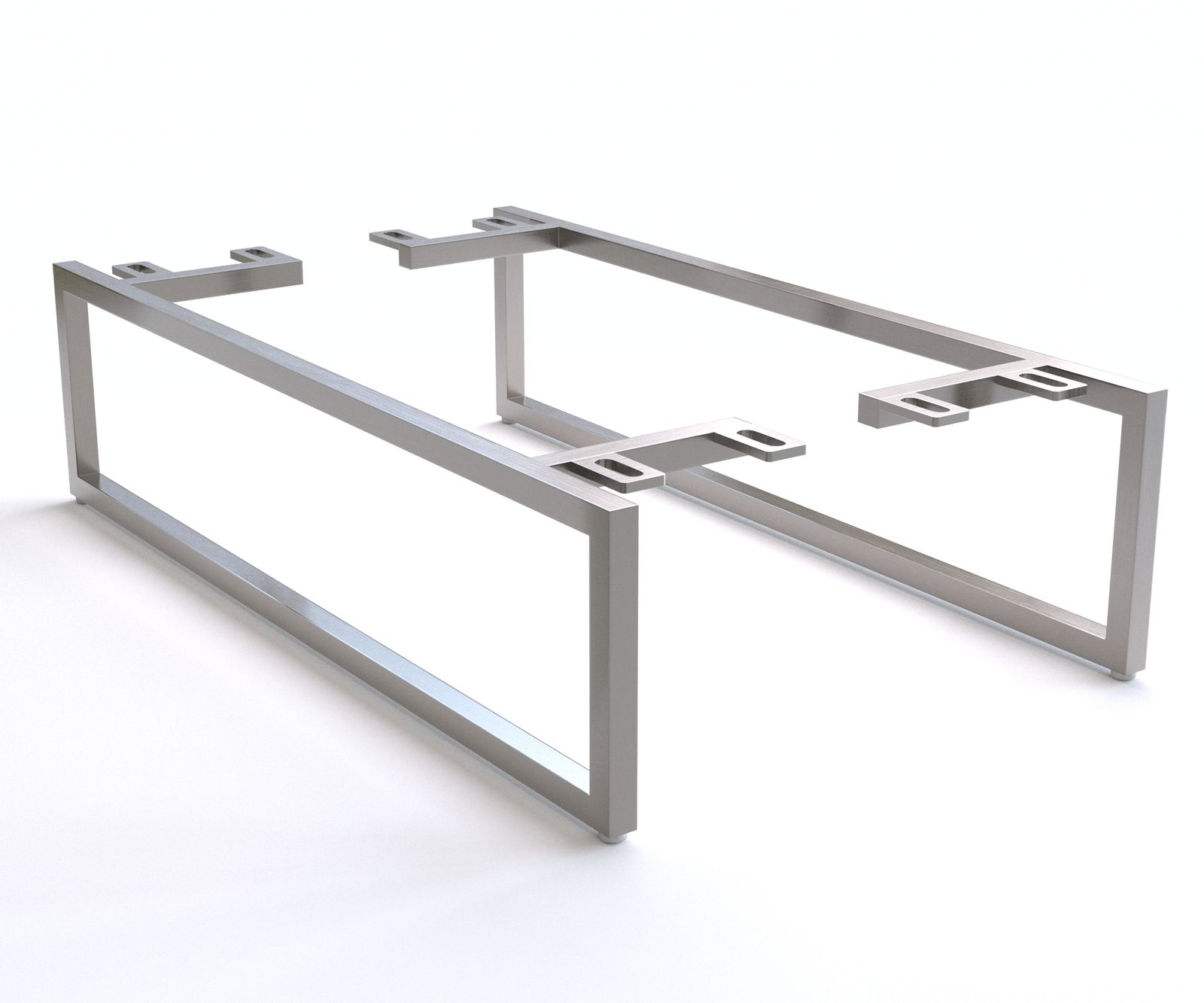 Podnož zkosená úzká 20 cm nerezová ocel kartáčovaná pro skříňový nábytek hloubky 60 cm (2 ks)