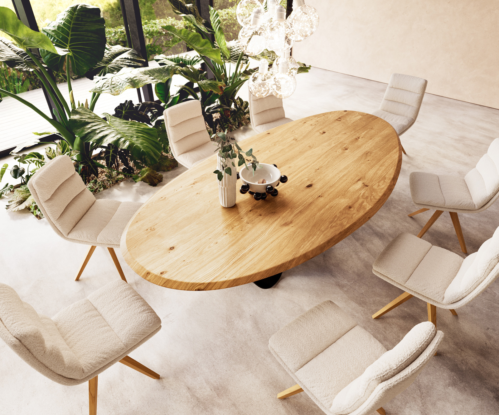 Jídelní stůl Edge deska oválná 280x130x2,5 cm dub přírodní Flow Edge - Obrázek 4