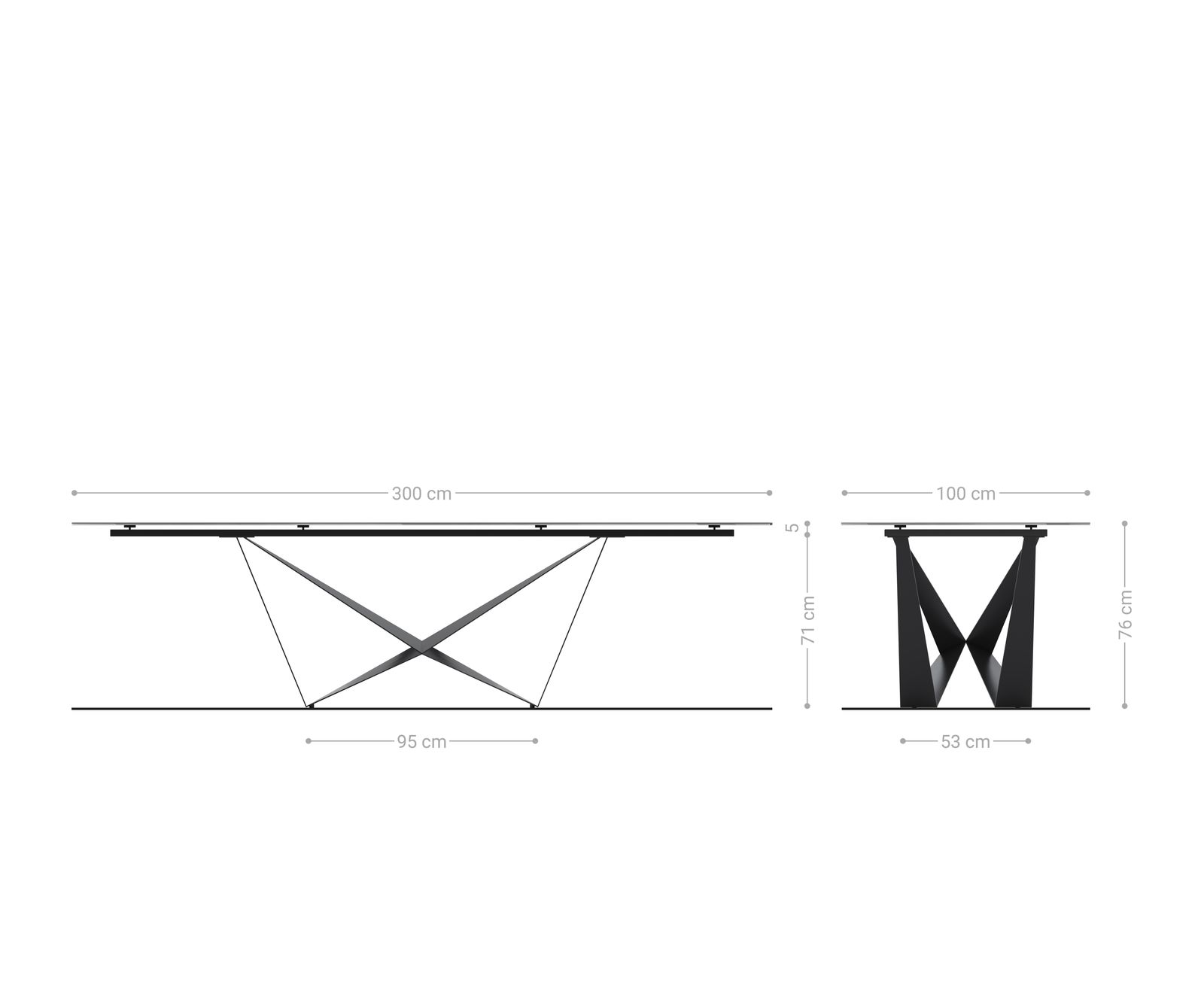 Jídelní stůl Edge 300x100 keramika Laminam® Travertino Bianco krémová bílá Spider kov bílá - Obrázek 9