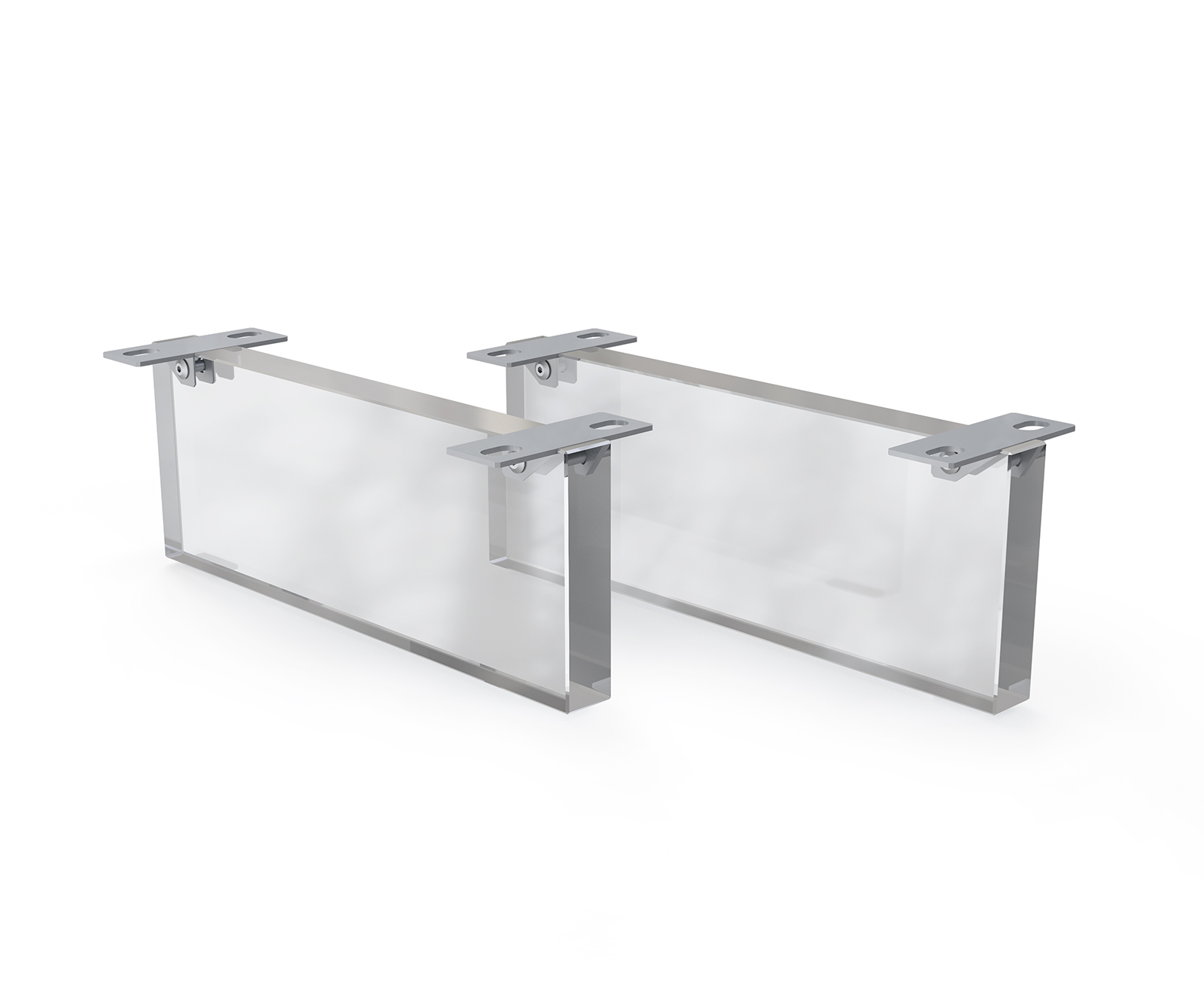 Podnož závěsná 15 cm akryl pro skříňový nábytek hloubky 45 cm 2dílná sada