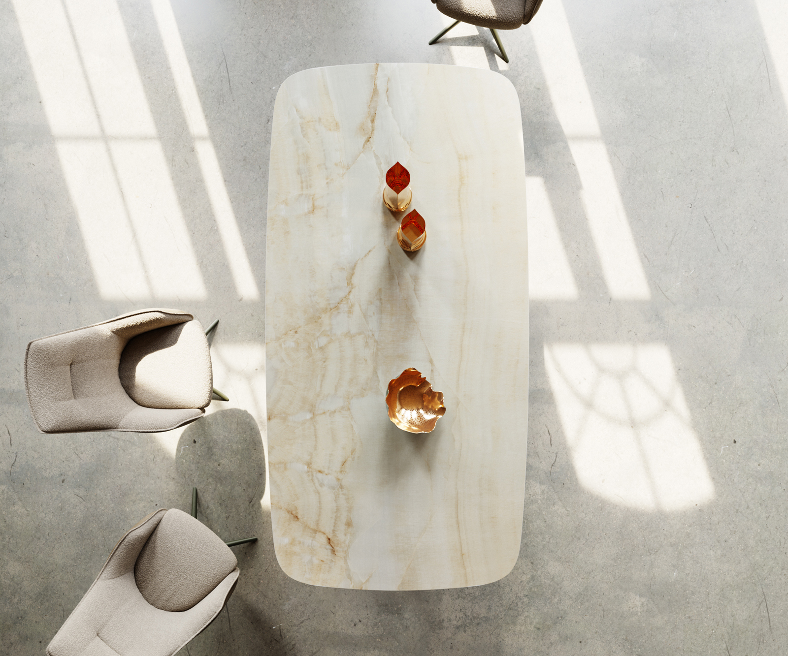 Jídelní stůl Edge Boot 240x120 cm keramika Iris FMG Onice Oro W-podnož kov titanová barva - Obrázek 4