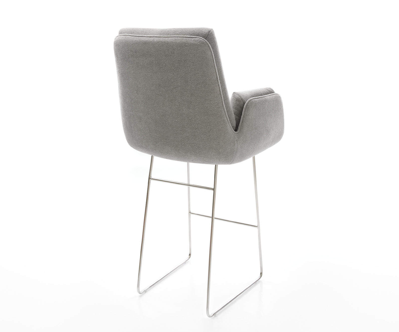 Barová židle Clea-Flex látka Měkký šedá tenká podnož nerezová ocel - Obrázek 5