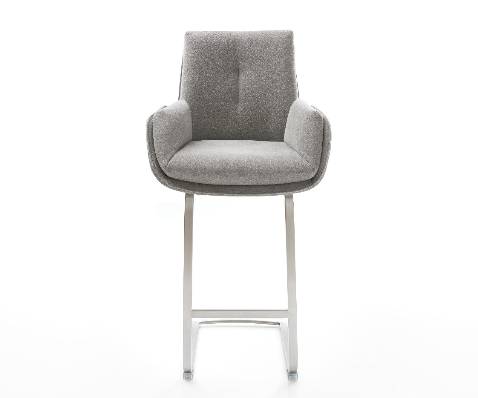 Barová židle Clea-Flex strukturovaná látka Měkký šedá jídelní židle plochá nerezová ocel - Obrázek 2