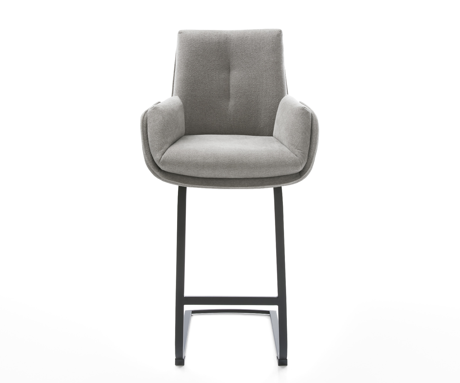 Barová židle Clea-Flex potahová látka Měkký šedá konzolová podnož plochá kov - Obrázek 2
