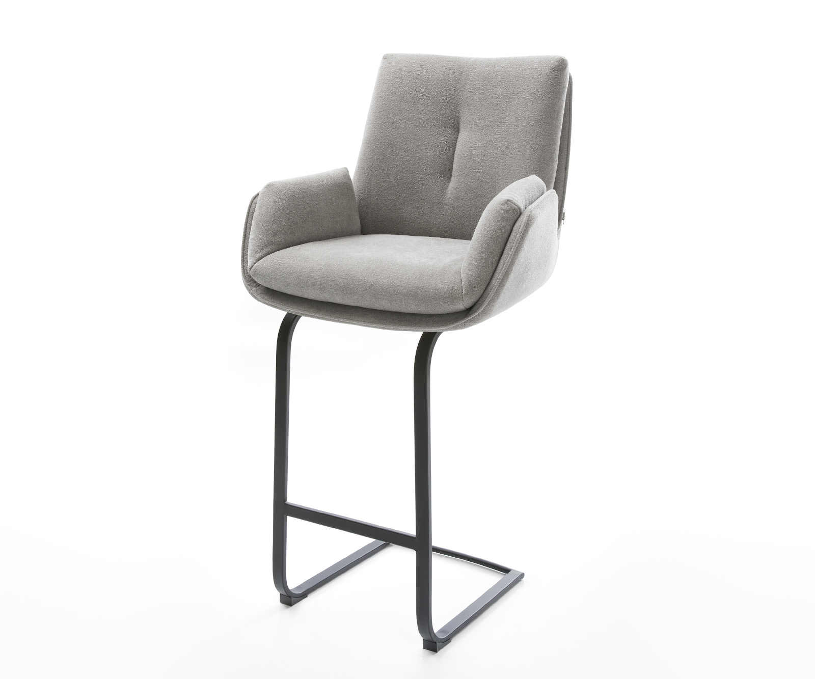 Barová židle Clea-Flex potahová látka Měkký šedá konzolová podnož plochá kov