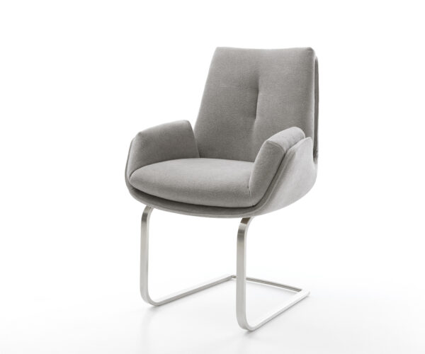 Jídelní židle Clea-Flex látka Měkký šedá jídelní židle plochý nerezová ocel