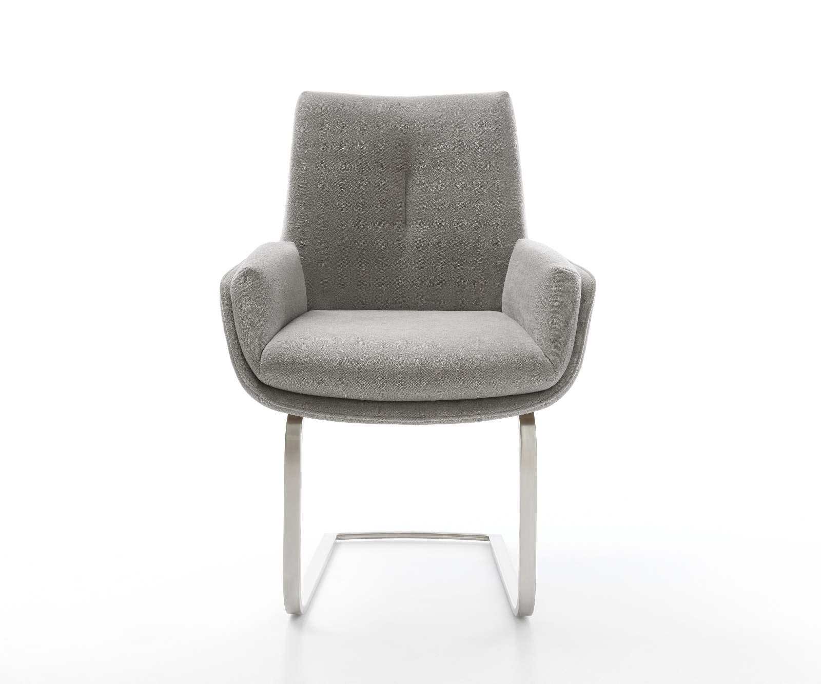 Jídelní židle Clea-Flex látka Měkký šedá jídelní židle plochý nerezová ocel - Obrázek 2