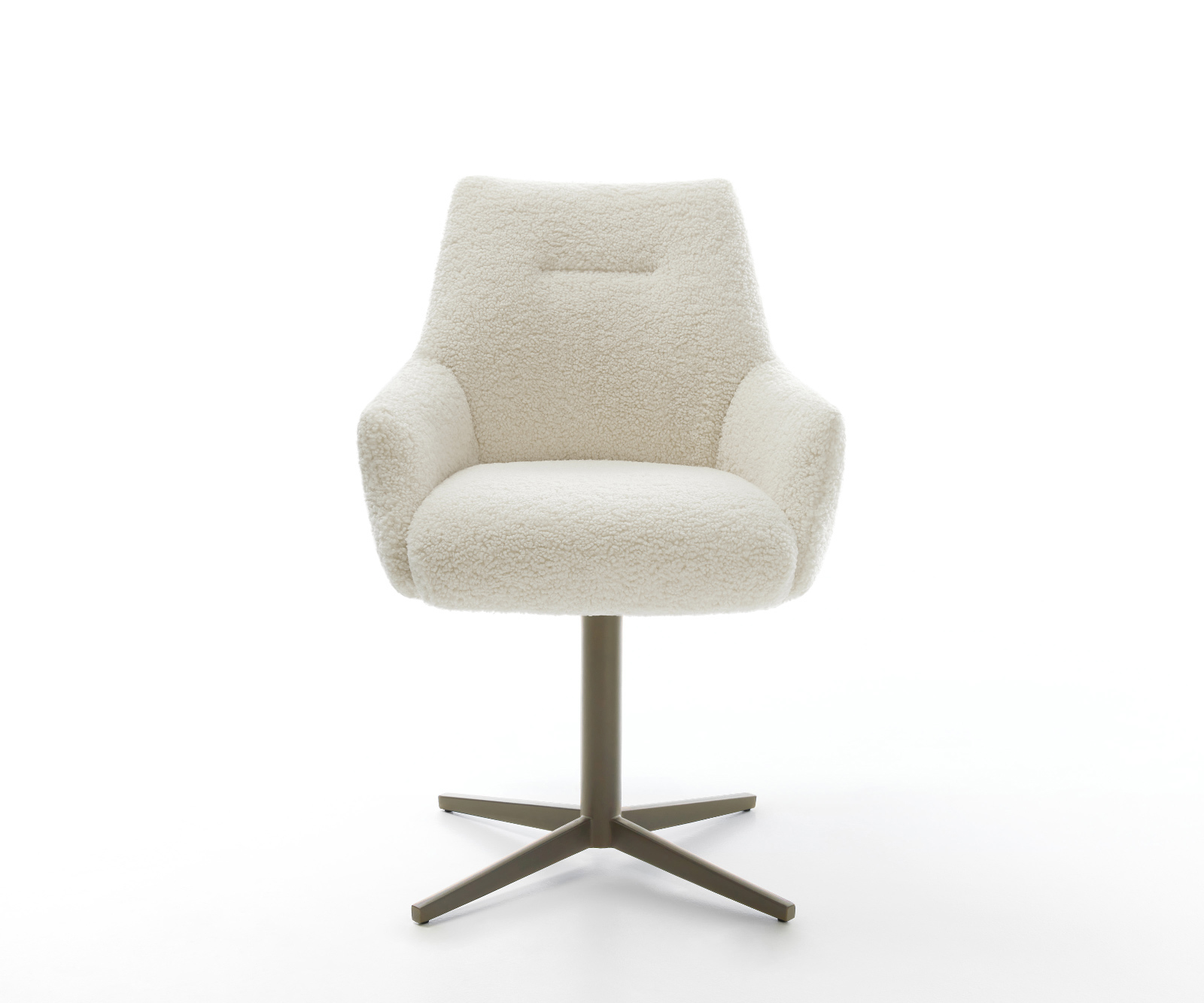 Jídelní židle Alja-Flex s područkami Teddy béžová křížová podnož titanová barva 360° otočný taštičkové pružiny - Obrázek 2