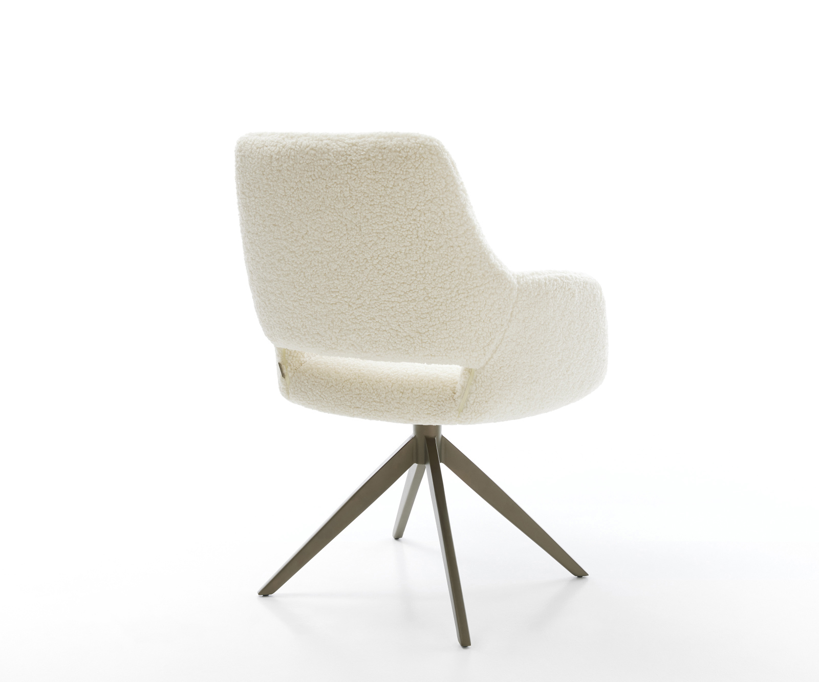 Jídelní židle Yago-Flex s područkami Teddy béžová široká křížová podnož titanová barva 360° otočný houpací funkce taštičkové pružiny - Obrázek 5