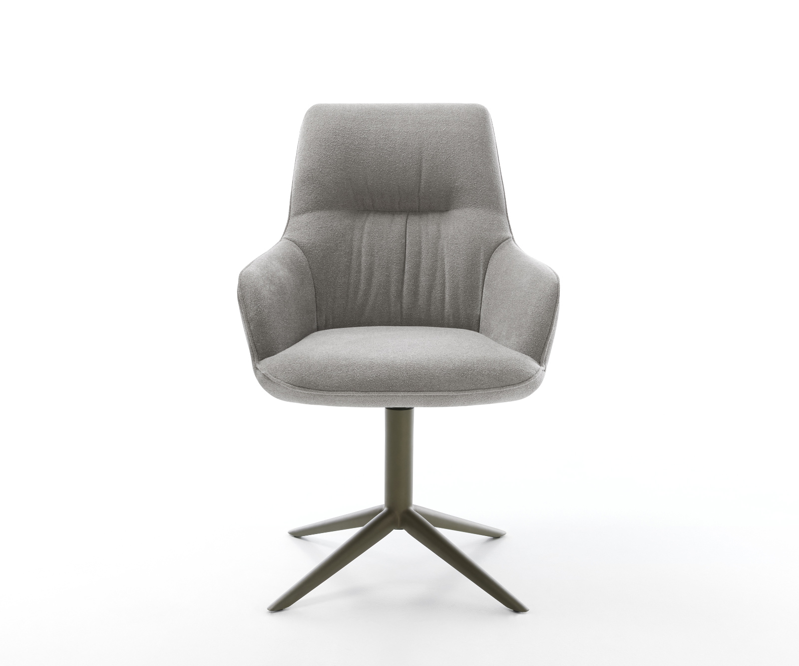 Jídelní židle Zelia-Flex s područkami potahová látka Měkký šedá křížová podnož Titanová barva 360° otočný houpací funkce taštičkové pružiny - Obrázek 2