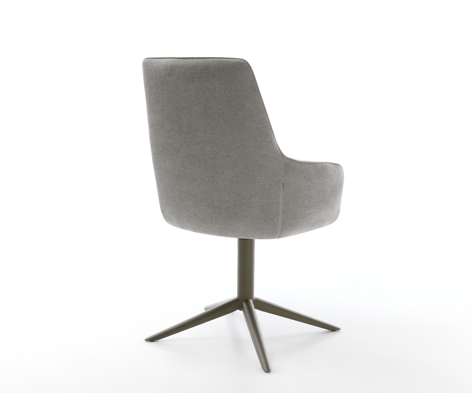 Jídelní židle Zelia-Flex s područkami potahová látka Měkký šedá křížová podnož Titanová barva 360° otočný houpací funkce taštičkové pružiny - Obrázek 5