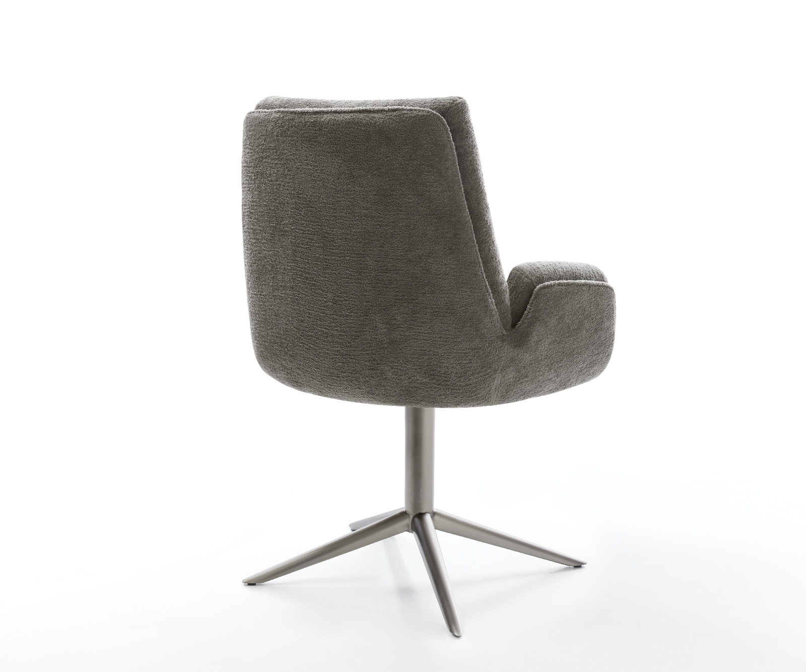 Jídelní židle Clea-Flex bouclé měkký tmavě béžová křížová podnož grafit 360° otočný houpací funkce - Obrázek 5