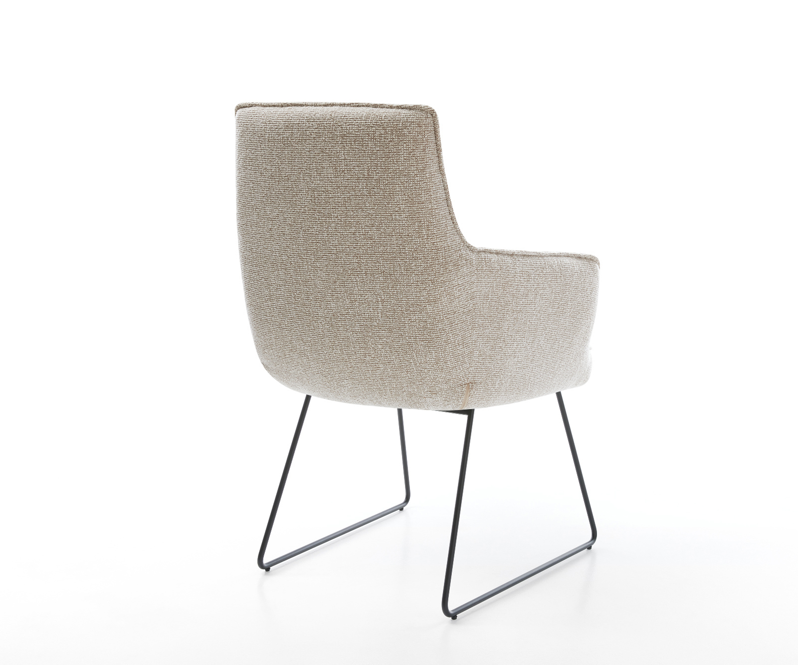 Jídelní židle Heira-Flex s područkami látka Měkký béžová tenká podnož černá taštičkové pružiny - Obrázek 5