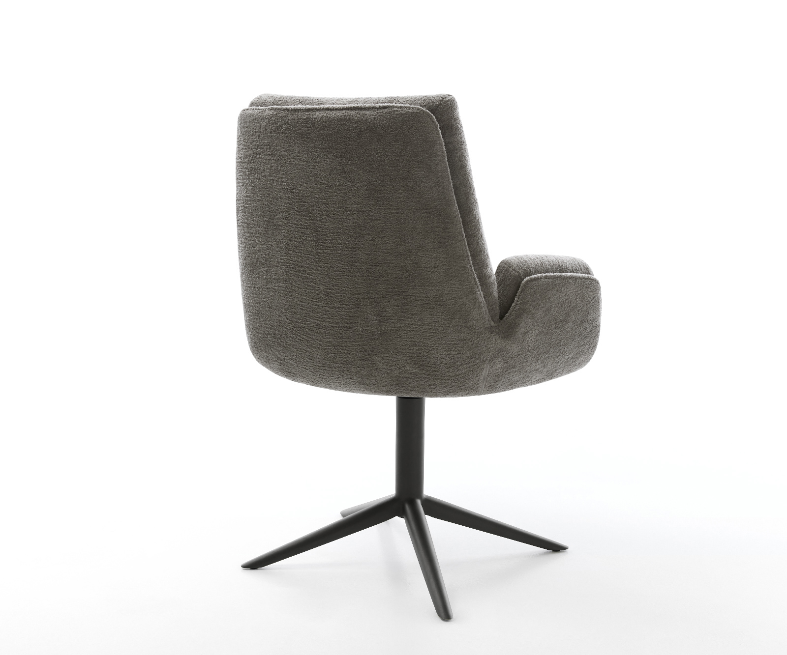 Jídelní židle Clea-Flex bouclé měkký tmavě béžová křížová podnož černá 360° otočný houpací funkce - Obrázek 5