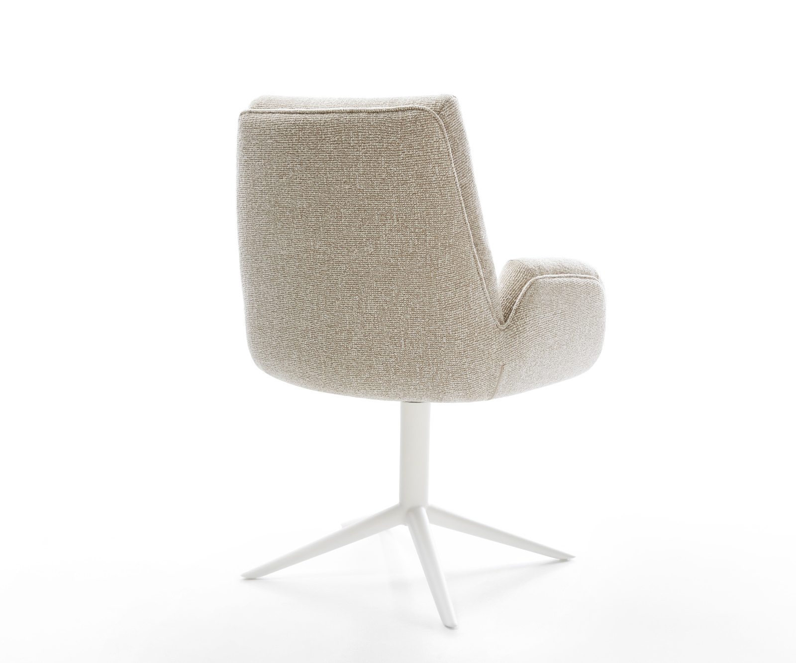 Jídelní židle Clea-Flex látka Měkký béžová křížová podnož bílá 360° otočný houpací funkce - Obrázek 5