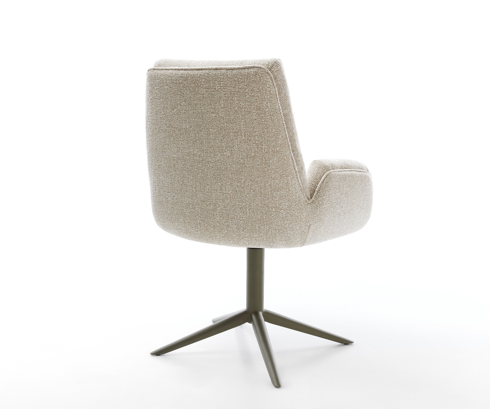 Jídelní židle Clea-Flex látka Měkký béžová křížová podnož Titanová barva 360° otočný houpací funkce - Obrázek 5