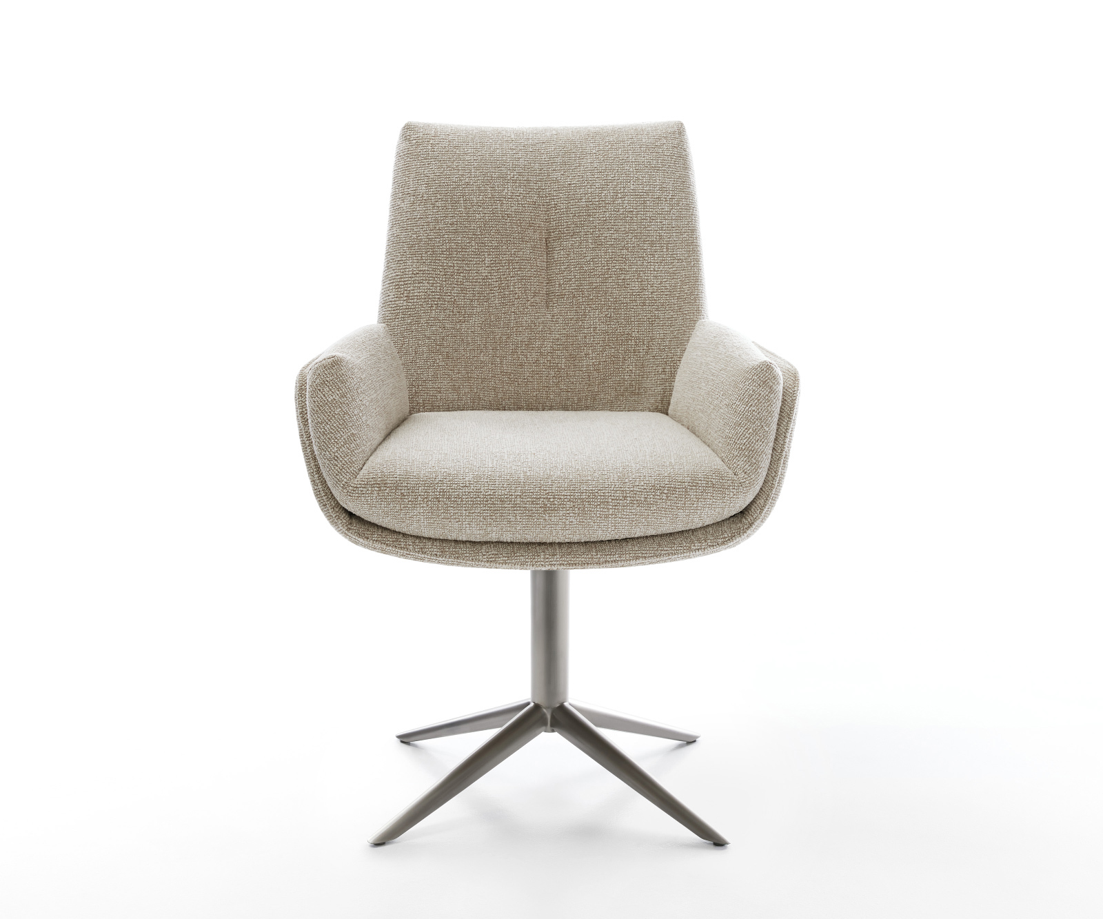 Jídelní židle Clea-Flex látka Měkký béžová křížová podnož grafit 360° otočný houpací funkce - Obrázek 2