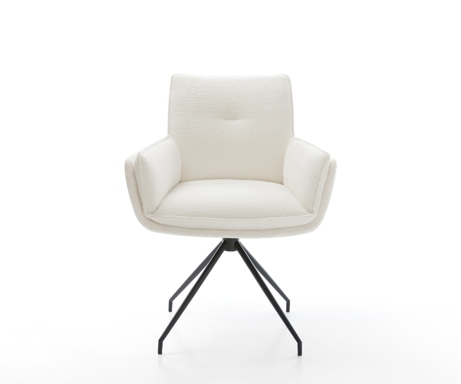 Jídelní židle Nela-Flex bouclé měkký béžová křížová podnož zúžená černá - Obrázek 2