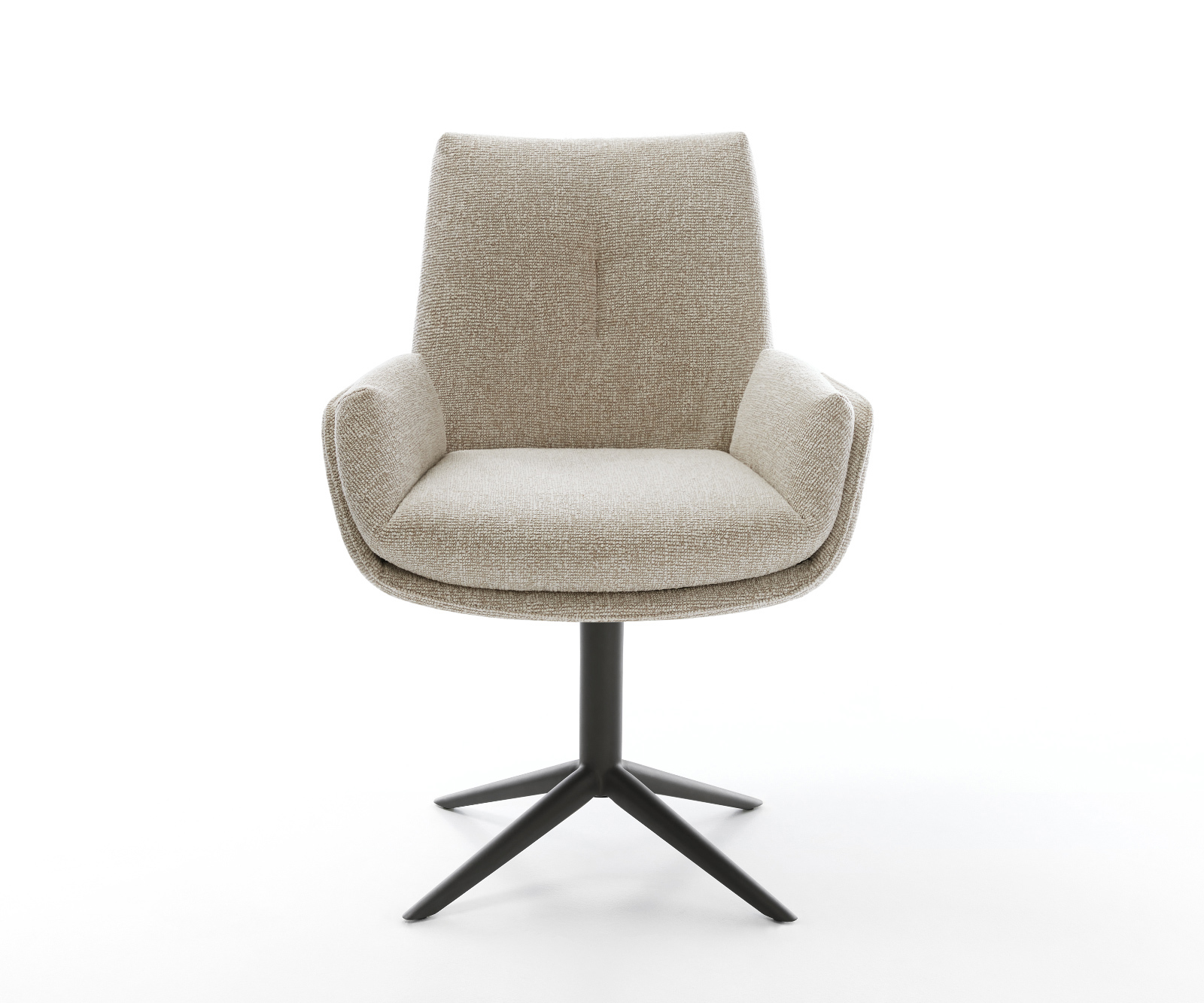 Jídelní židle Clea-Flex látka Měkký béžová křížová podnož černá 360° otočný houpací funkce - Obrázek 2