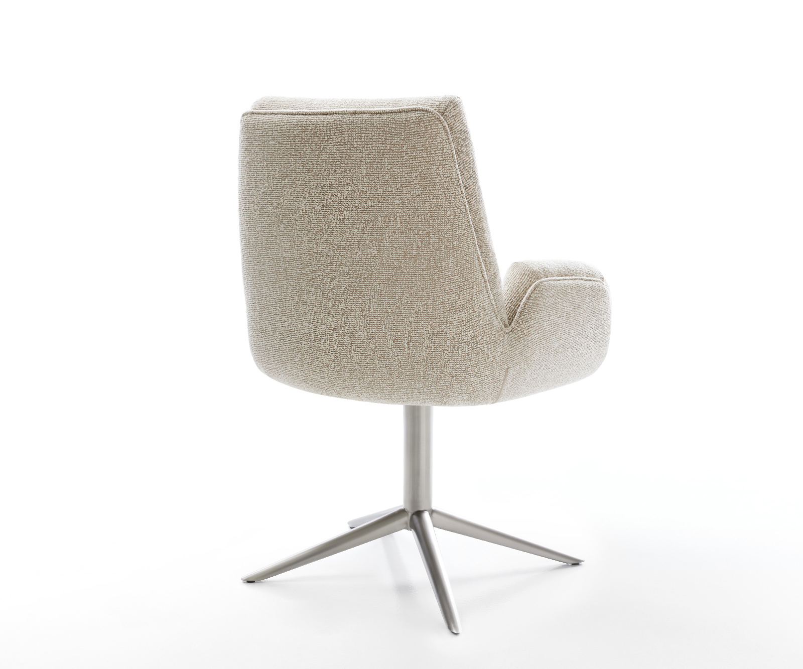 Jídelní židle Clea-Flex látka Měkký béžová křížová podnož nerezová ocel 360° otočný houpací funkce - Obrázek 5