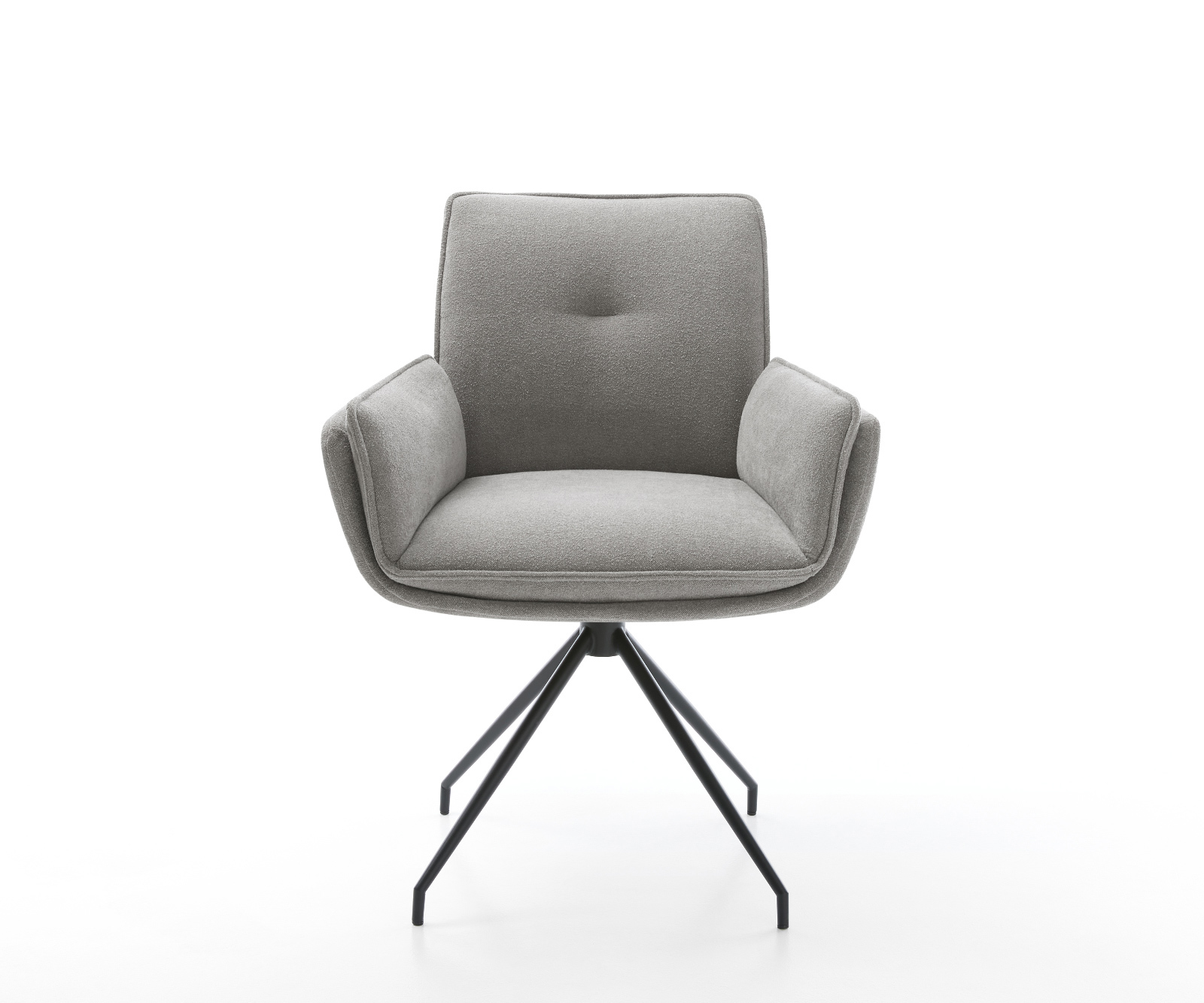 Jídelní židle Nela-Flex látka Měkký šedá křížová podnož zúžená černá - Obrázek 2