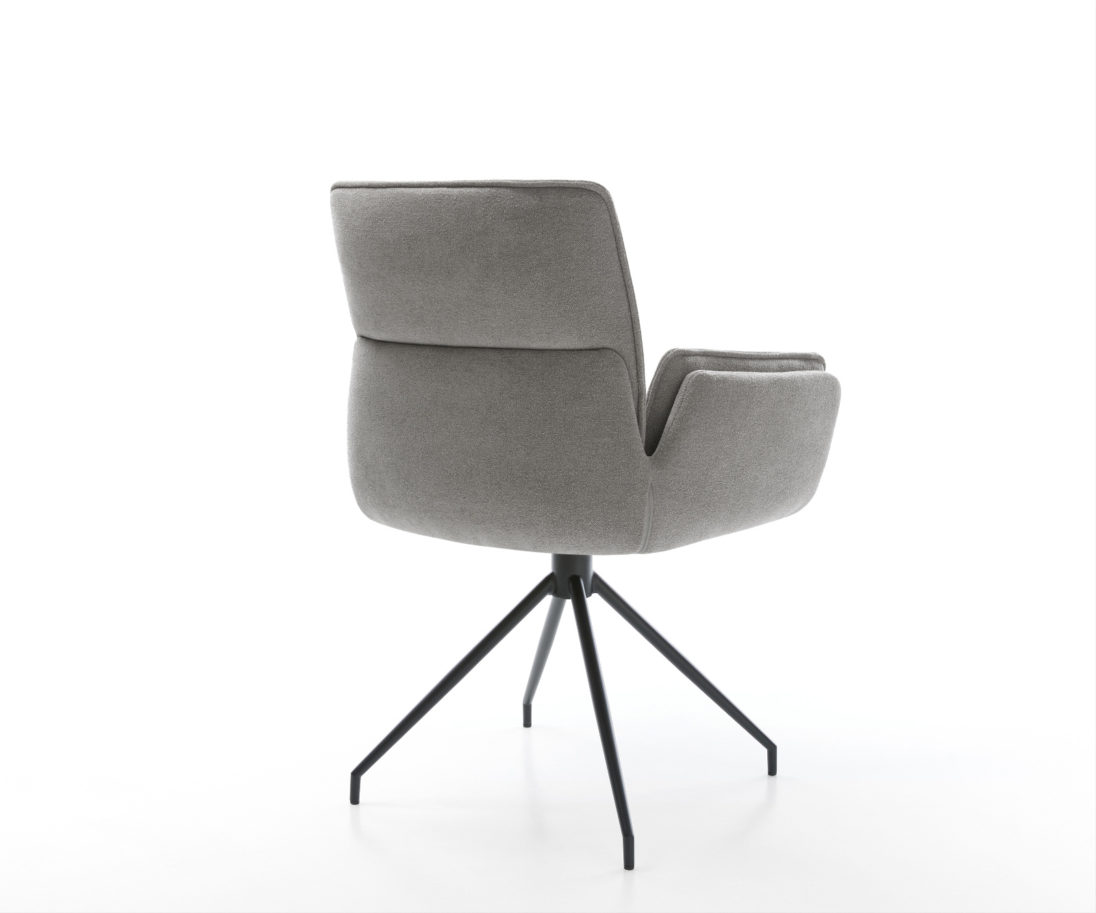 Jídelní židle Nela-Flex látka Měkký šedá křížová podnož zúžená černá - Obrázek 5