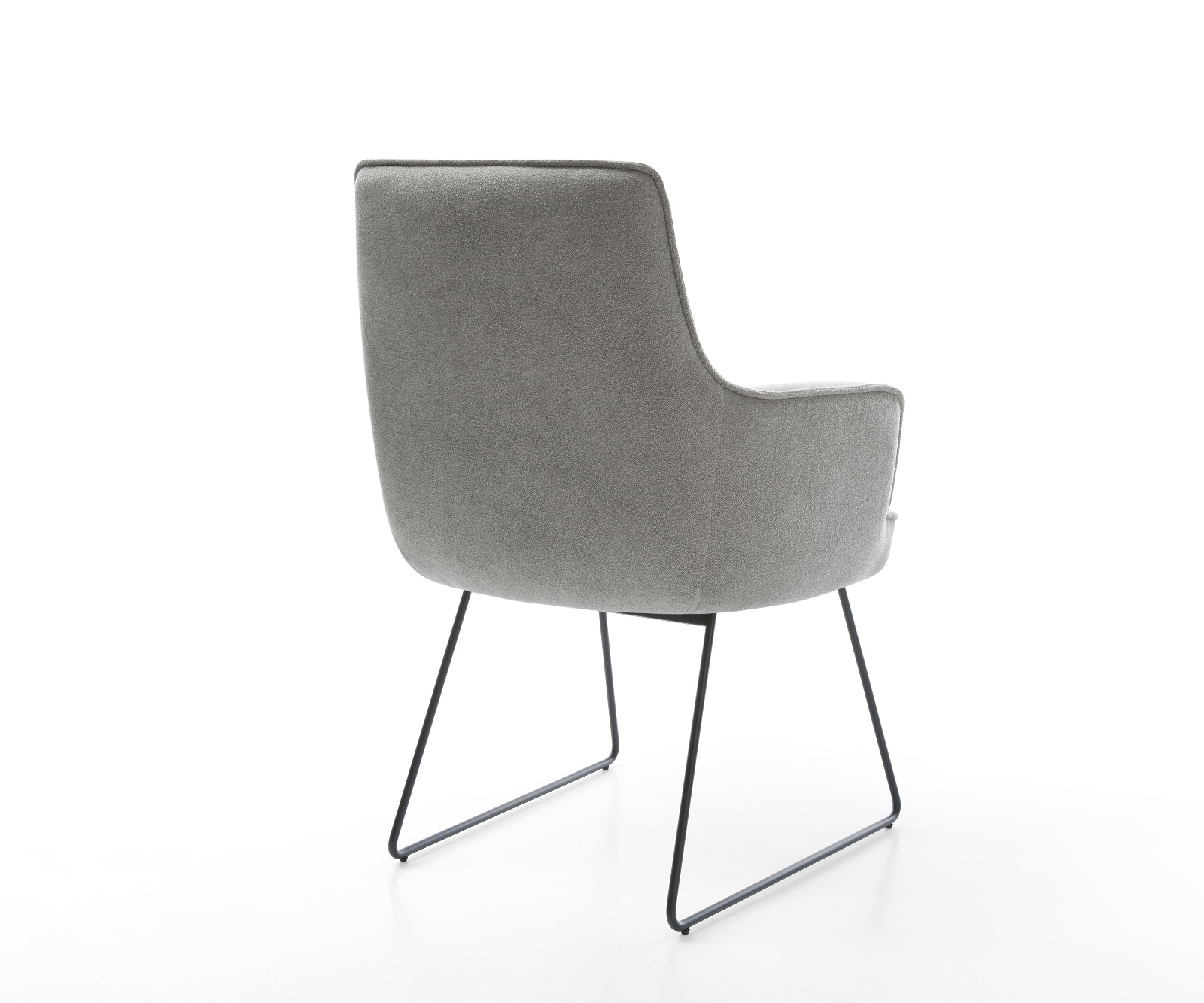 Jídelní židle Heira-Flex s područkami strukturovaná látka Měkký šedá tenká podnož černá taštičkové pružiny - Obrázek 5