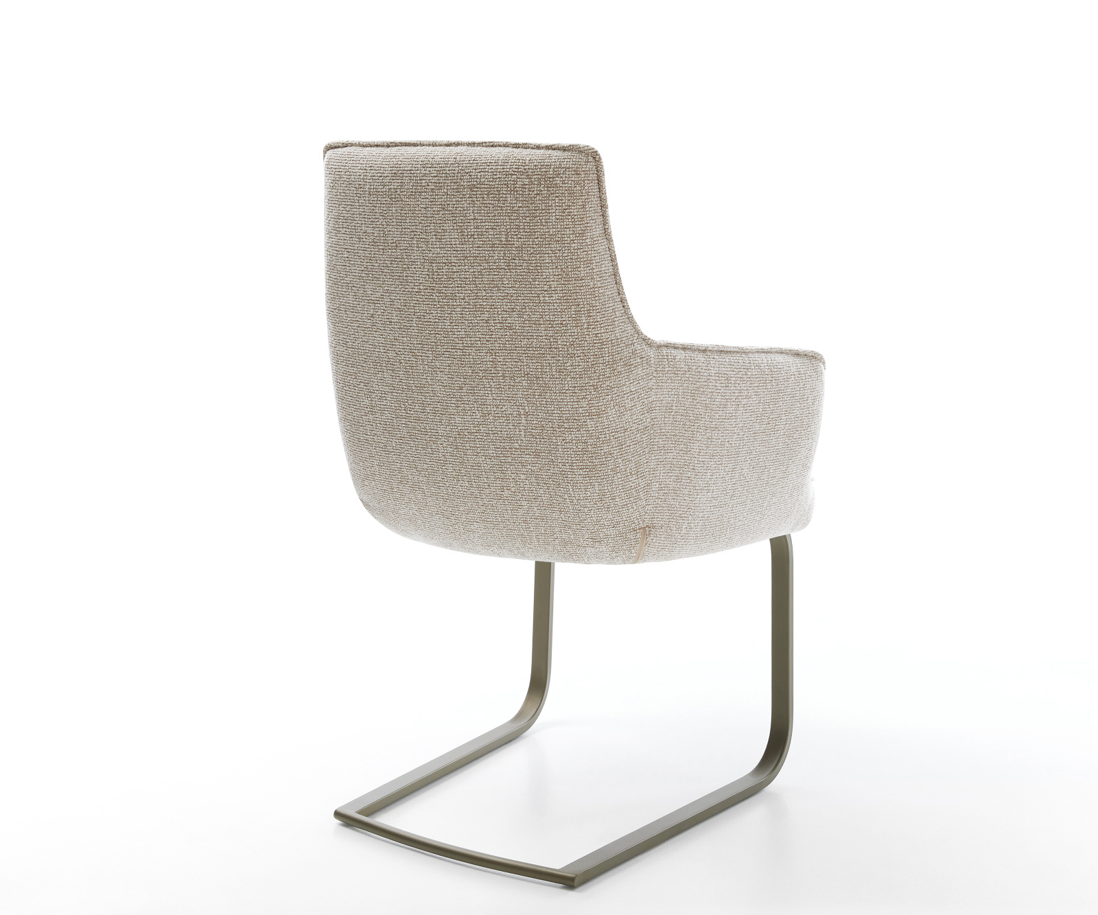 Jídelní židle Heira-Flex s područkami látka Měkký béžová jídelní židle plochá Titanová barva taštičkové pružiny - Obrázek 5