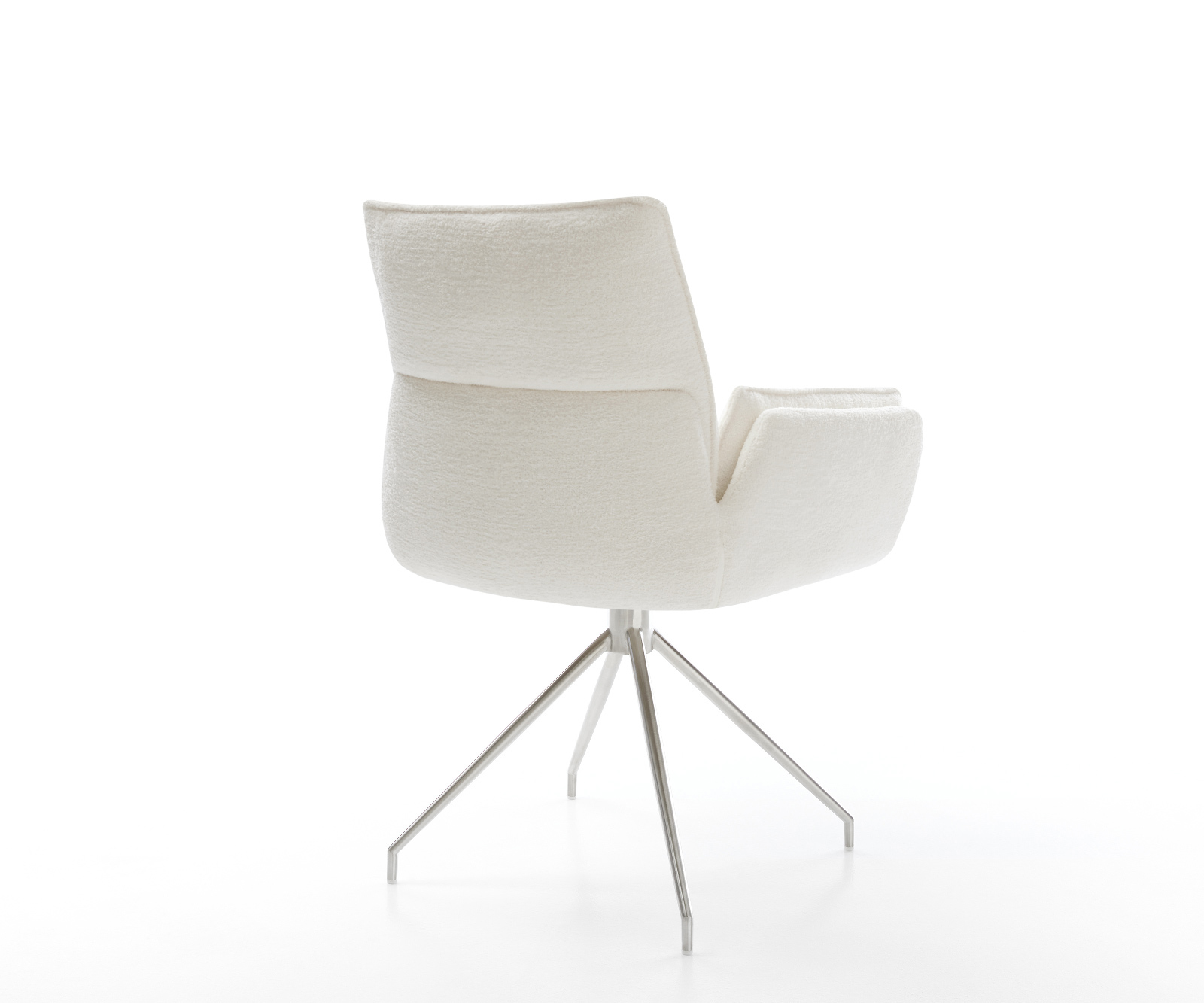 Jídelní židle Nela-Flex bouclé měkký béžová křížová podnož zúžená nerezová ocel - Obrázek 5