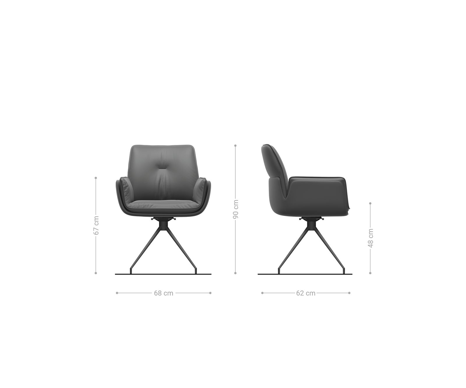 Jídelní židle Nela-Flex látka Měkký šedá křížová podnož zúžená nerezová ocel - Obrázek 6