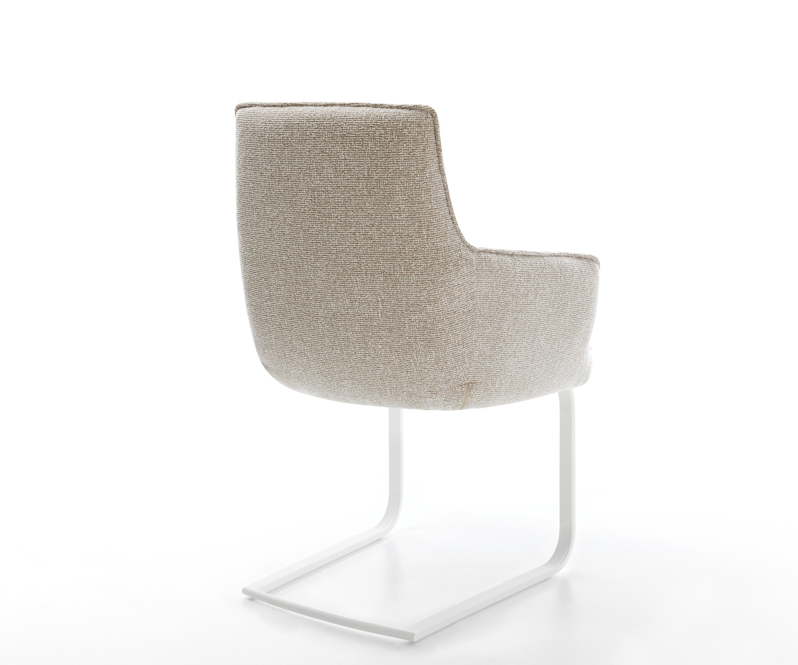 Jídelní židle Heira-Flex s područkami látka Měkký béžová jídelní židle plochá bílá taštičkové pružiny - Obrázek 5