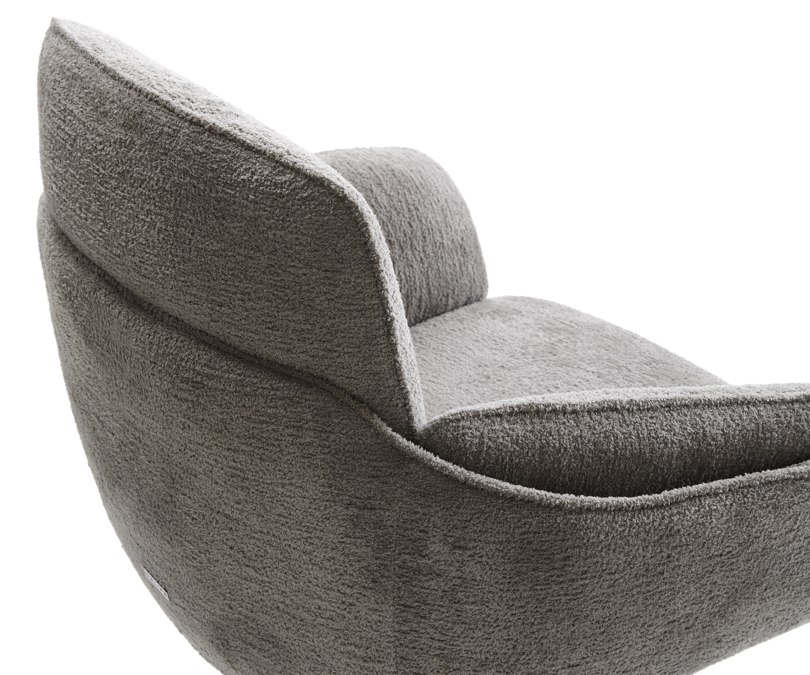 Jídelní židle Luan-Flex s područkami bouclé měkký tmavě béžová křížová podnož zúžená nerezová ocel - Obrázek 4