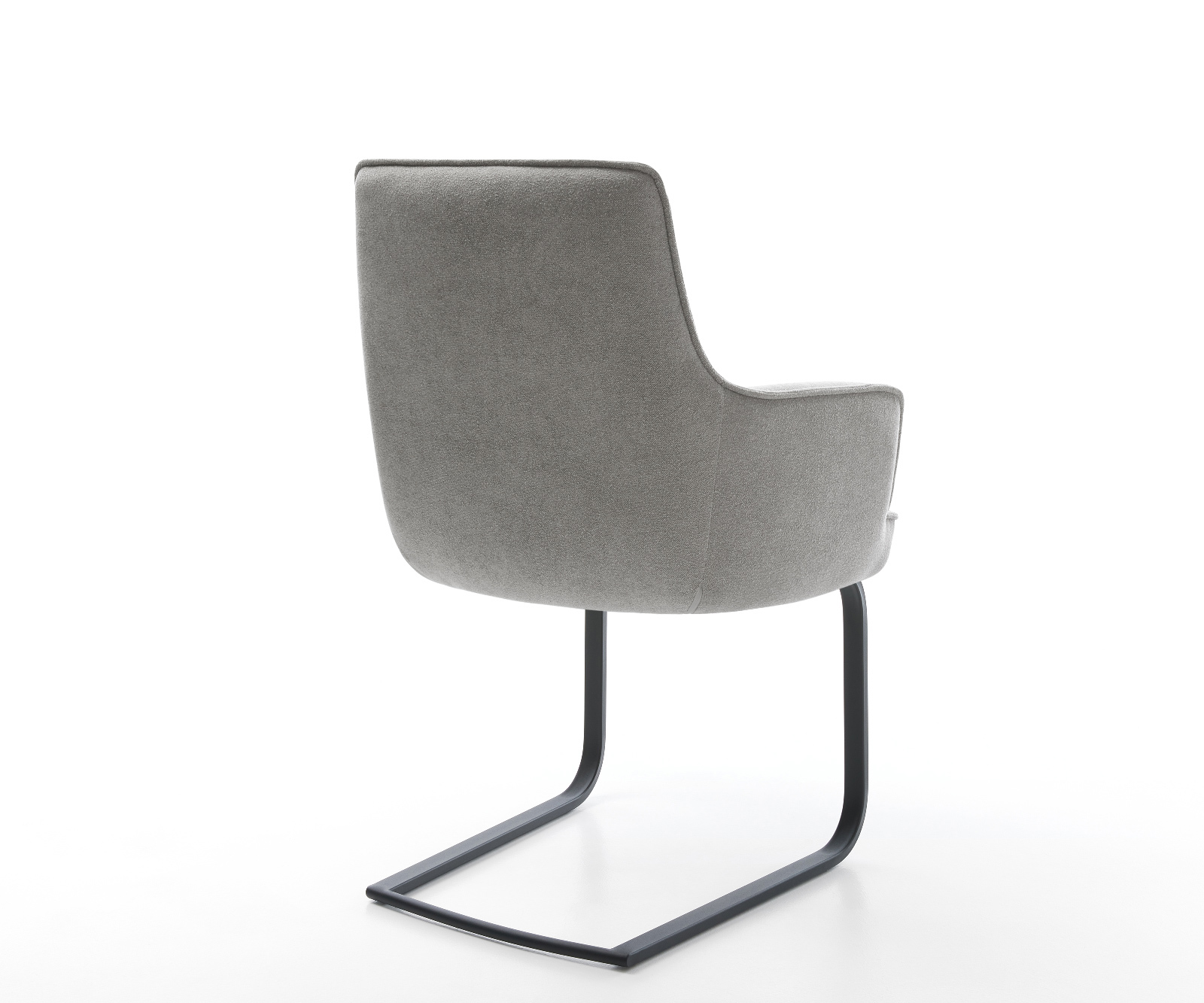 Jídelní židle Heira-Flex s područkami strukturovaná látka Měkký šedá jídelní židle plochá černá taštičkové pružiny - Obrázek 5